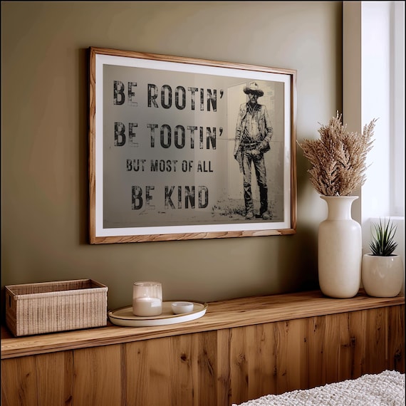 Be Rootin Be Tootin But Most Of All Be Kind Cowboy Art Poster