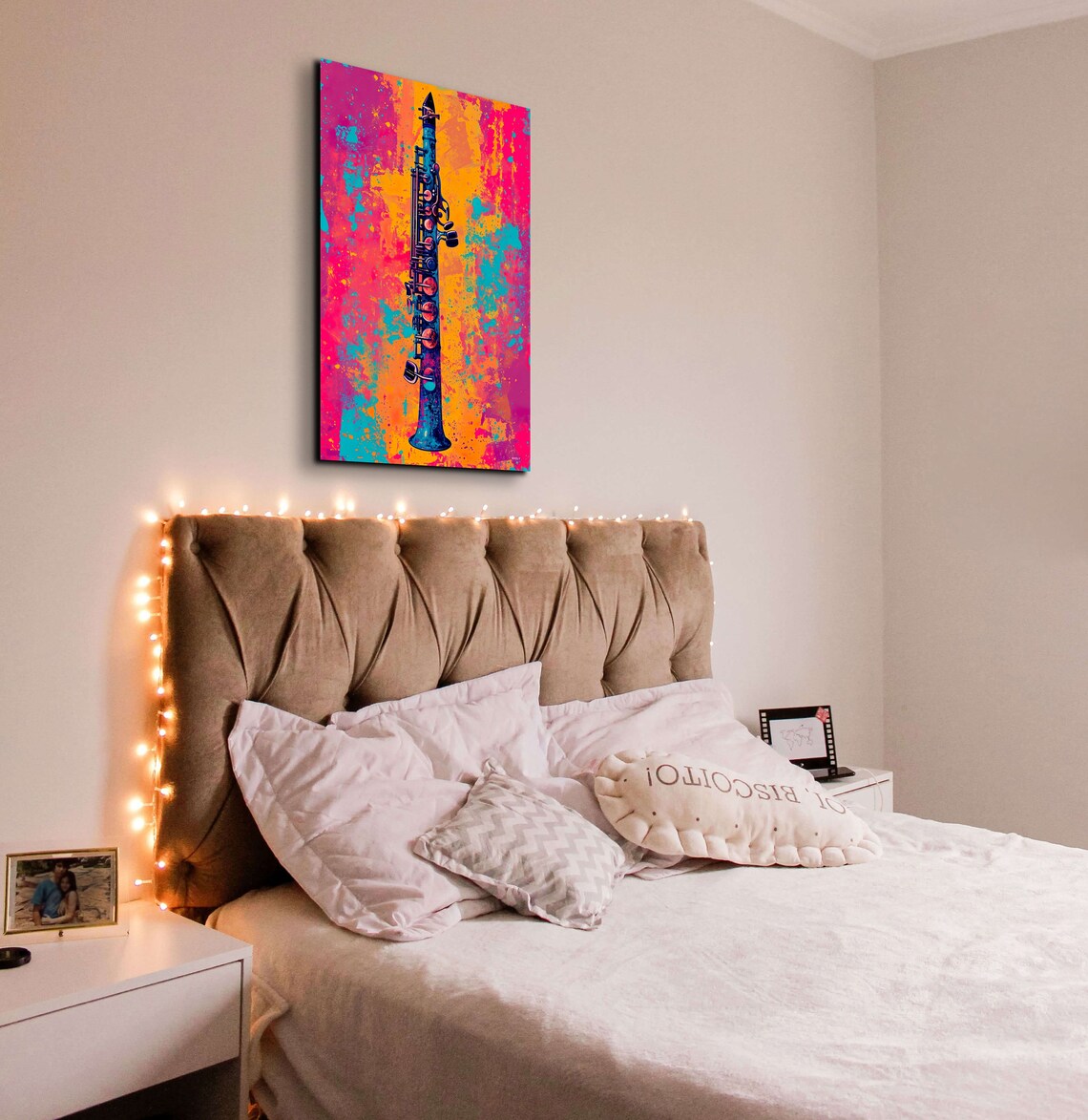 Pop Art Clarinet Pink Orange Modern Music Instrument Wall Art - Image 4