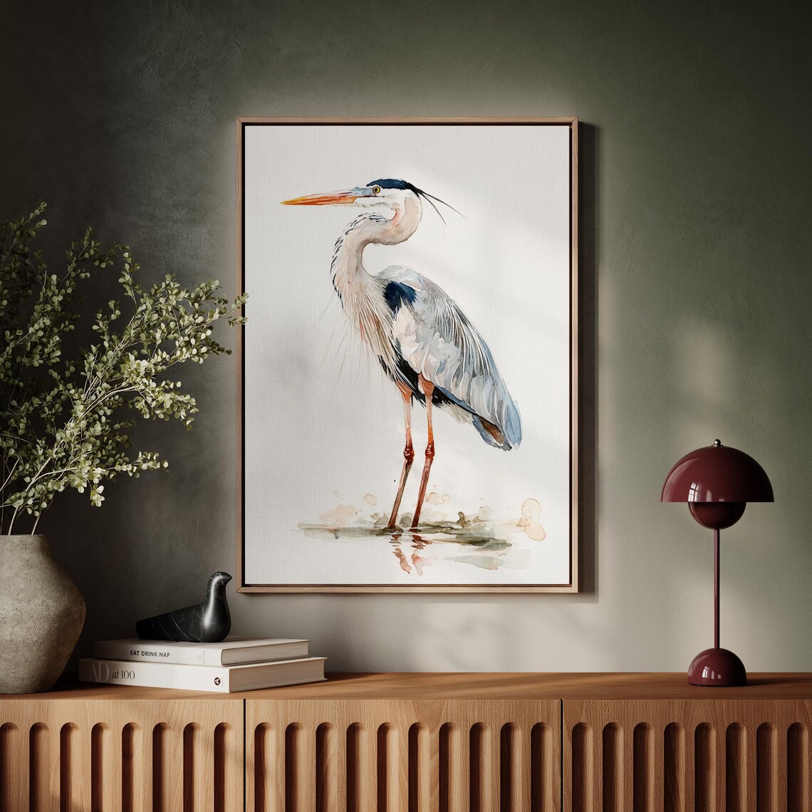 Graceful Heron Watercolor Art, Coastal Bird Print - Image 5