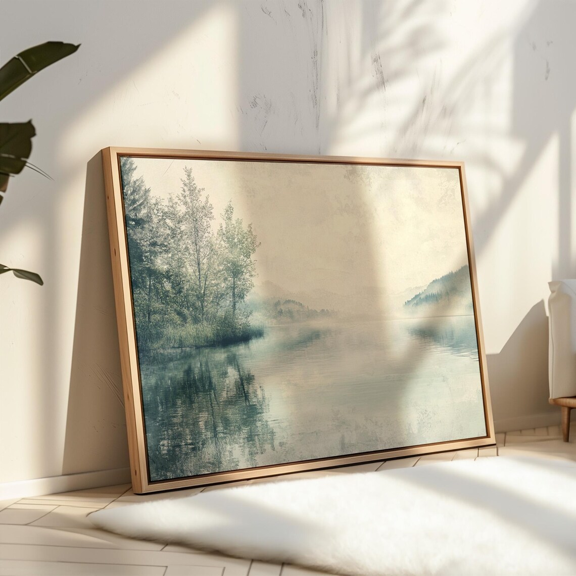 Misty Lake Landscape, Serene Nature Scene - Image 4