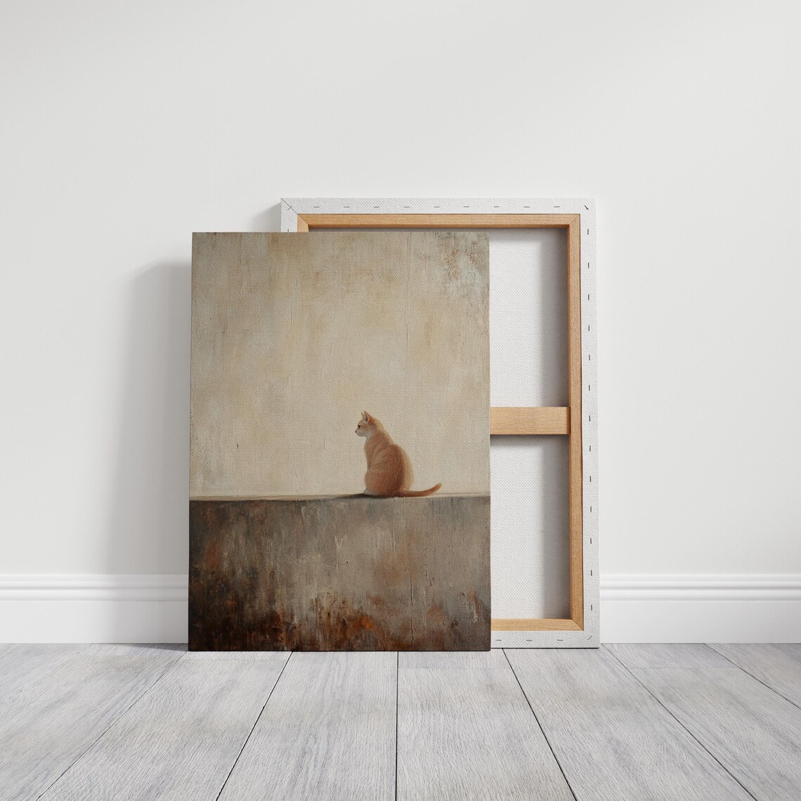 Minimalist Cat Wall Art, Modern Rustic Decor - Image 3