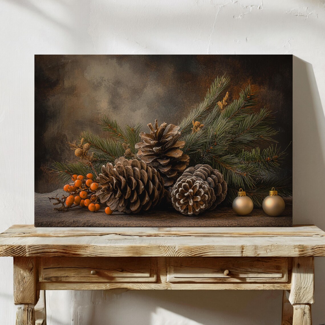 Rustic Holiday Pinecone And Evergreen Arrangement - Image 5