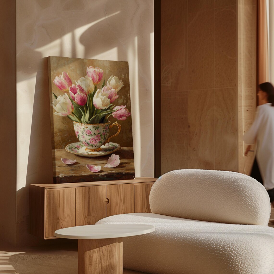 Pink Tulips in Vintage Floral Teacup Romantic Cottage Poster - Image 5