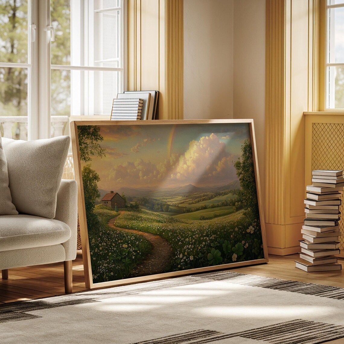 Enchanting Sunset Countryside Wall Art, Rustic Landscape - Image 3