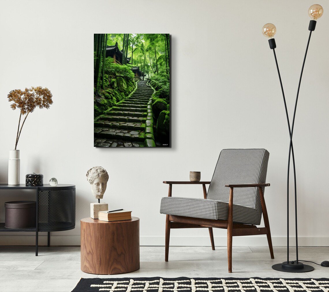Bamboo Forest With A Winding Path, Wall Art Print - Image 3