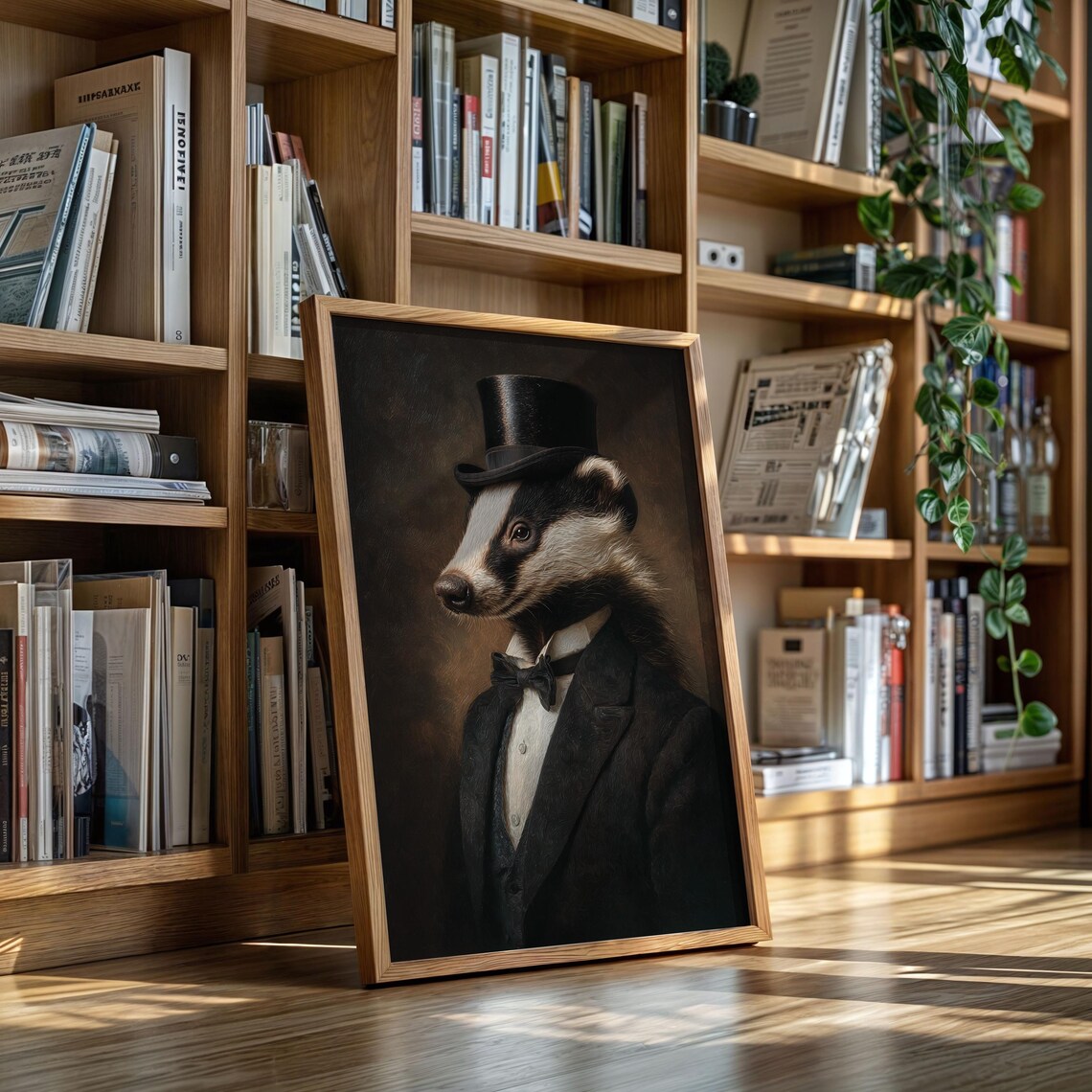 Distinguished Badger In Top Hat And Tuxedo Victorian Gentleman Wall Art