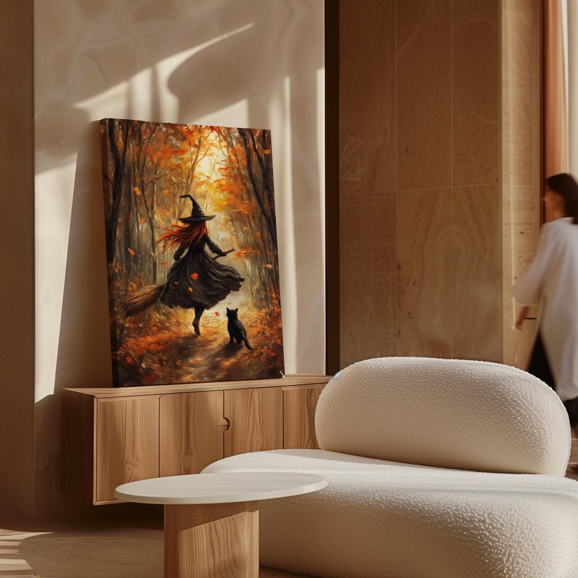 Whimsical Autumn Witch, Enchanted Forest Art Print - Image 3