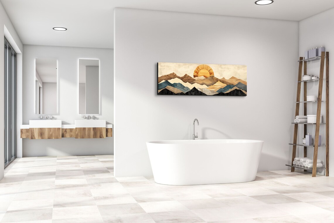 Western Mountain Range, Panoramic Art Print - Image 7