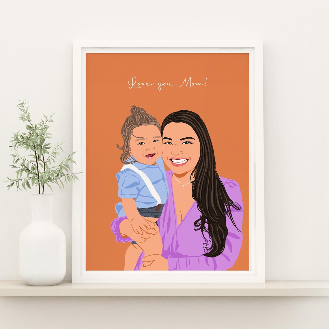 Custom Faceless Portrait, Personalized Mom Art Print - Image 3
