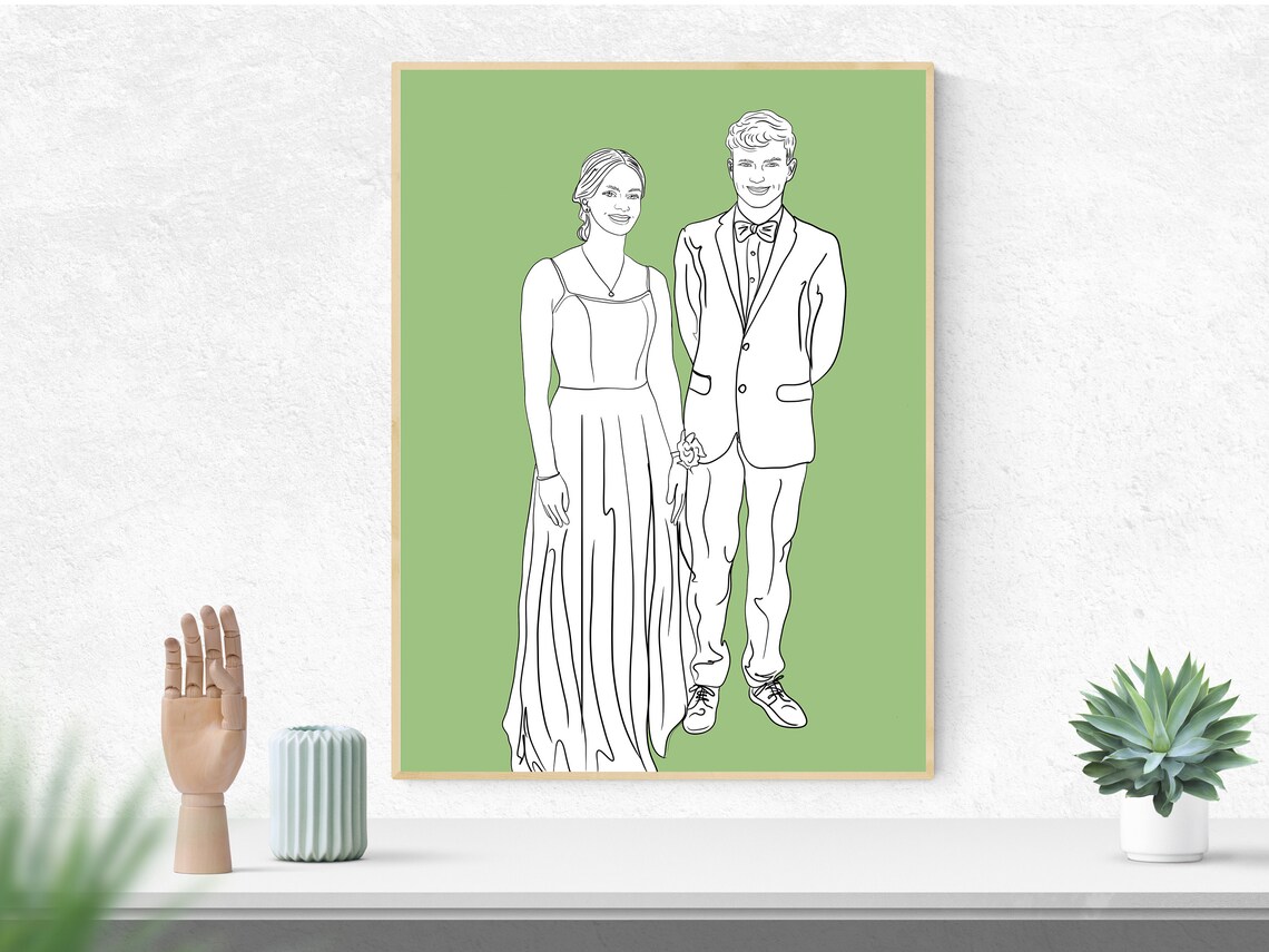 Personalized Family Portrait Line Art Print From Photo - Image 3
