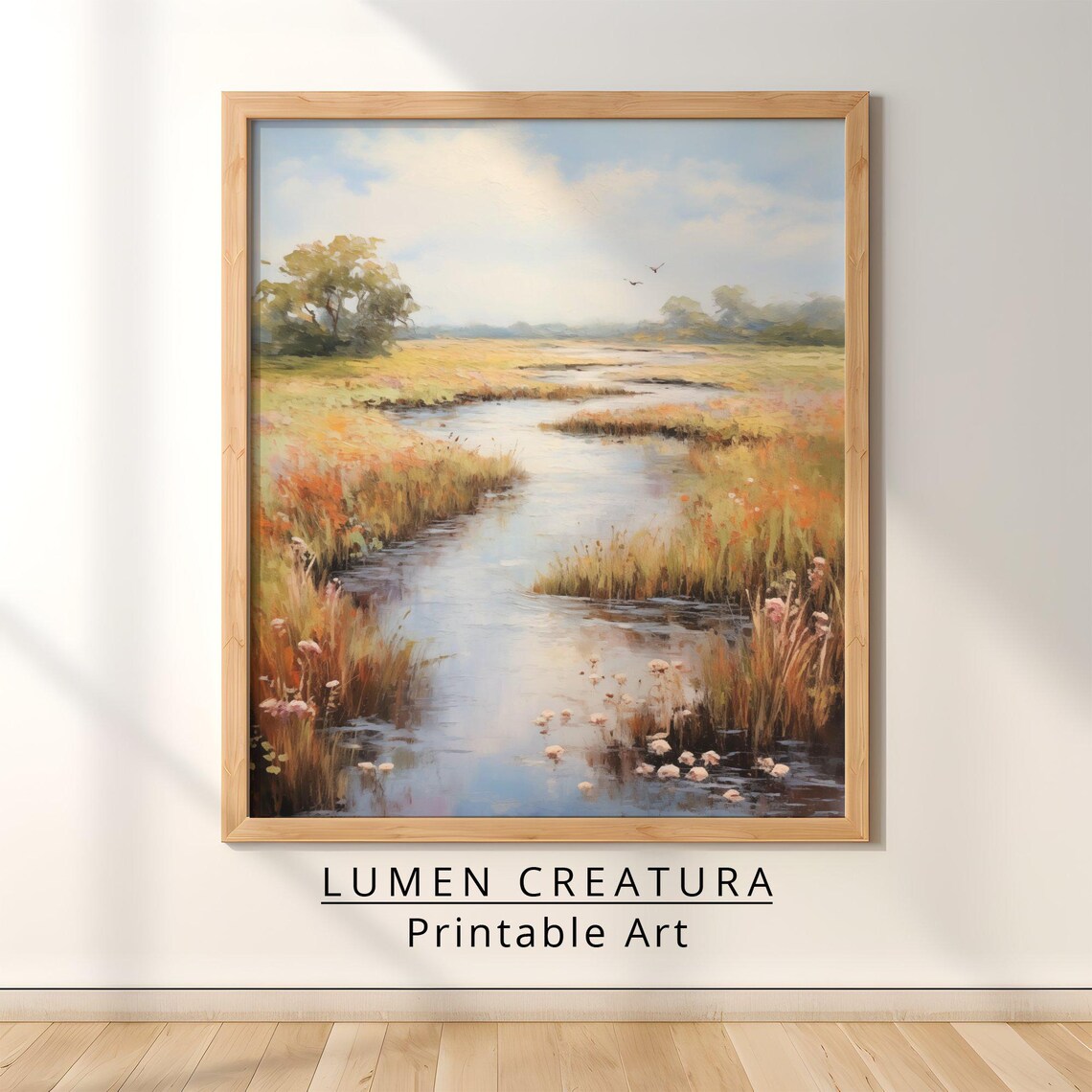 River Painting, Vintage Landscape Art Print - Image 2