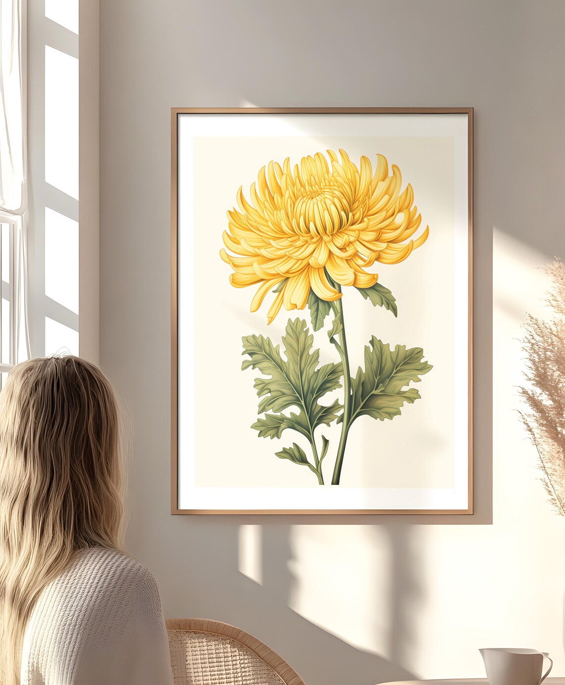 Botanical Art Print, Vintage Chrysanthemum Artwork - Image 4