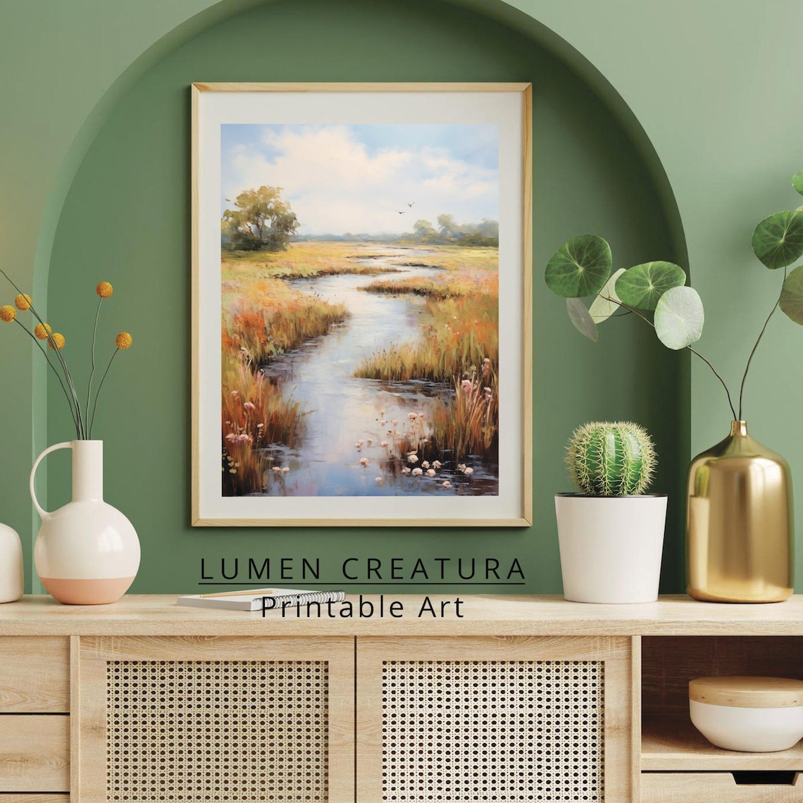 River Painting, Vintage Landscape Art Print - Image 4