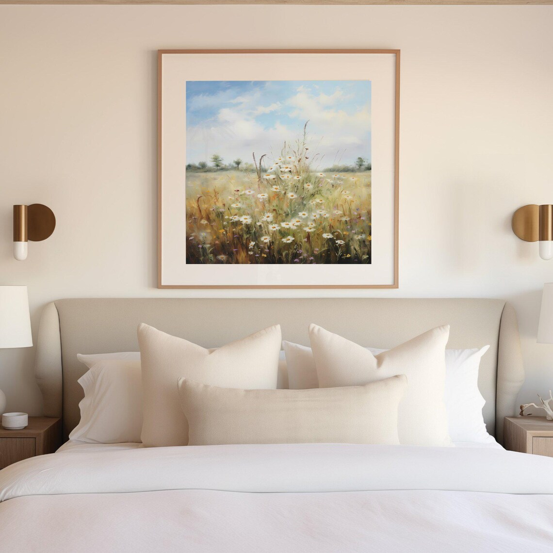 Meadow With Wildflowers, Vintage French Countryside Art Print - Image 3