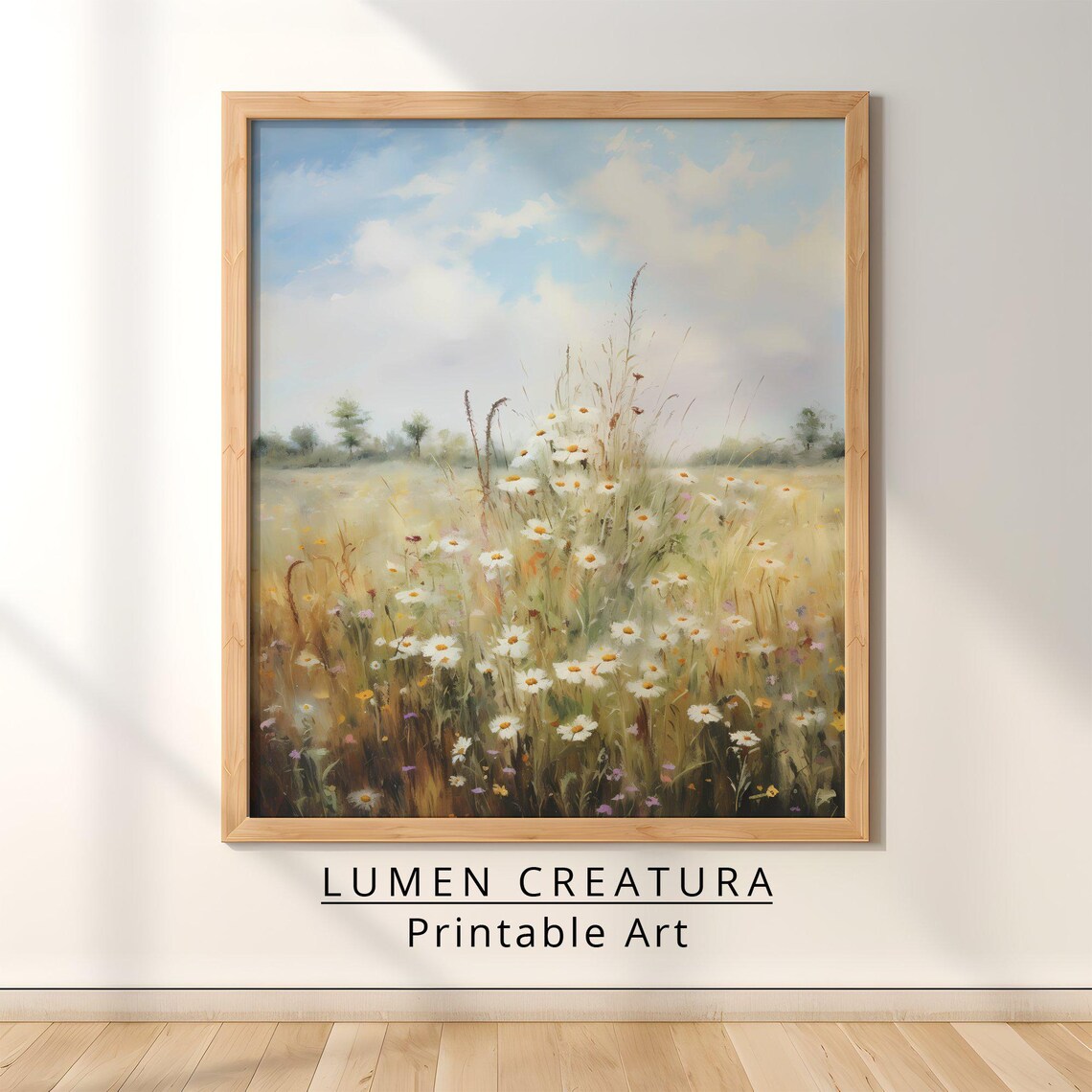 Meadow With Wildflowers, Vintage French Countryside Art Print