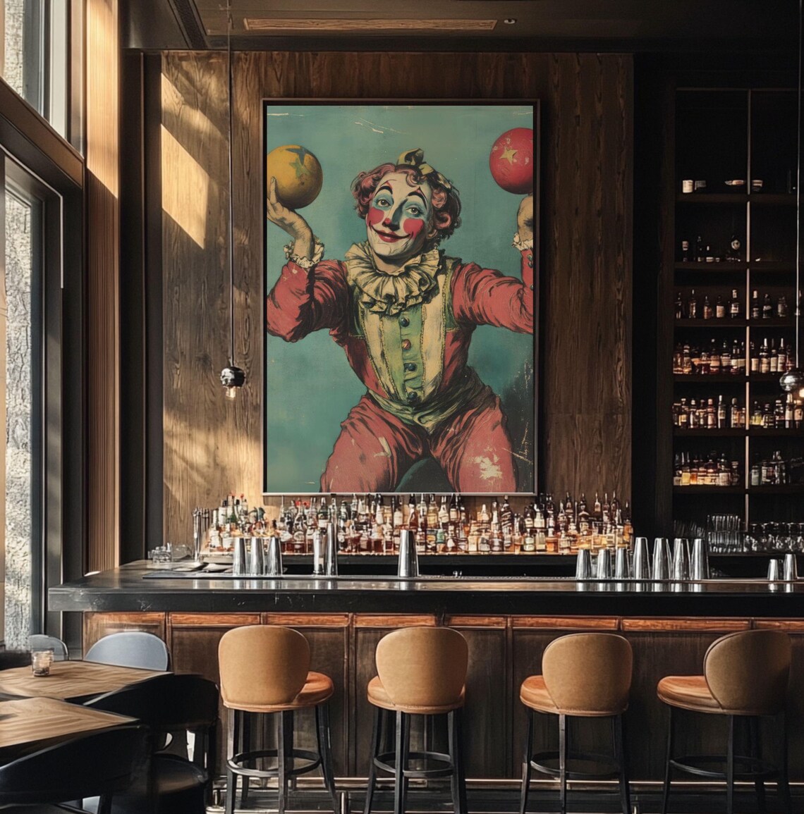 Vintage Circus Clown Retro Poster Art Print