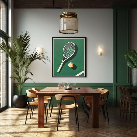 Tennis Wall Art Tennis Racket Wall Art Tennis Poster Tennis Print Tennis Decor Tennis Player Gift