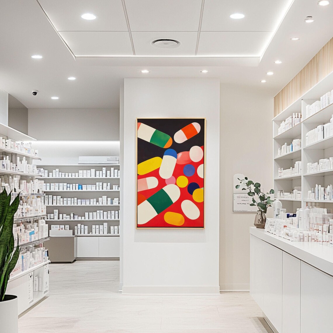 Abstract Medicine Pills Art Print for Pharmacy