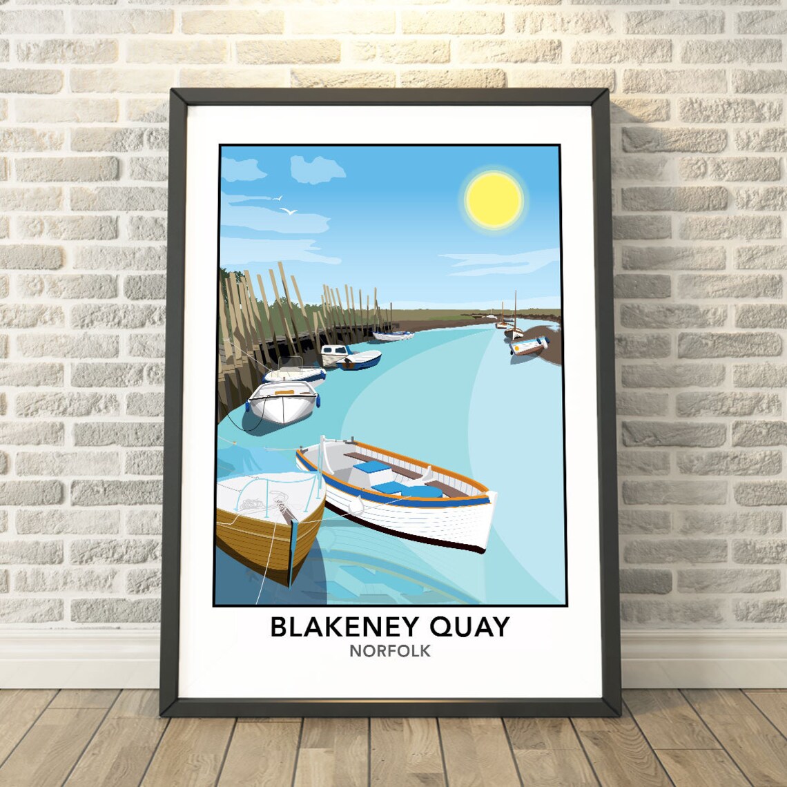 Blakeney Quay Norfolk Travel Poster, Memory Capture