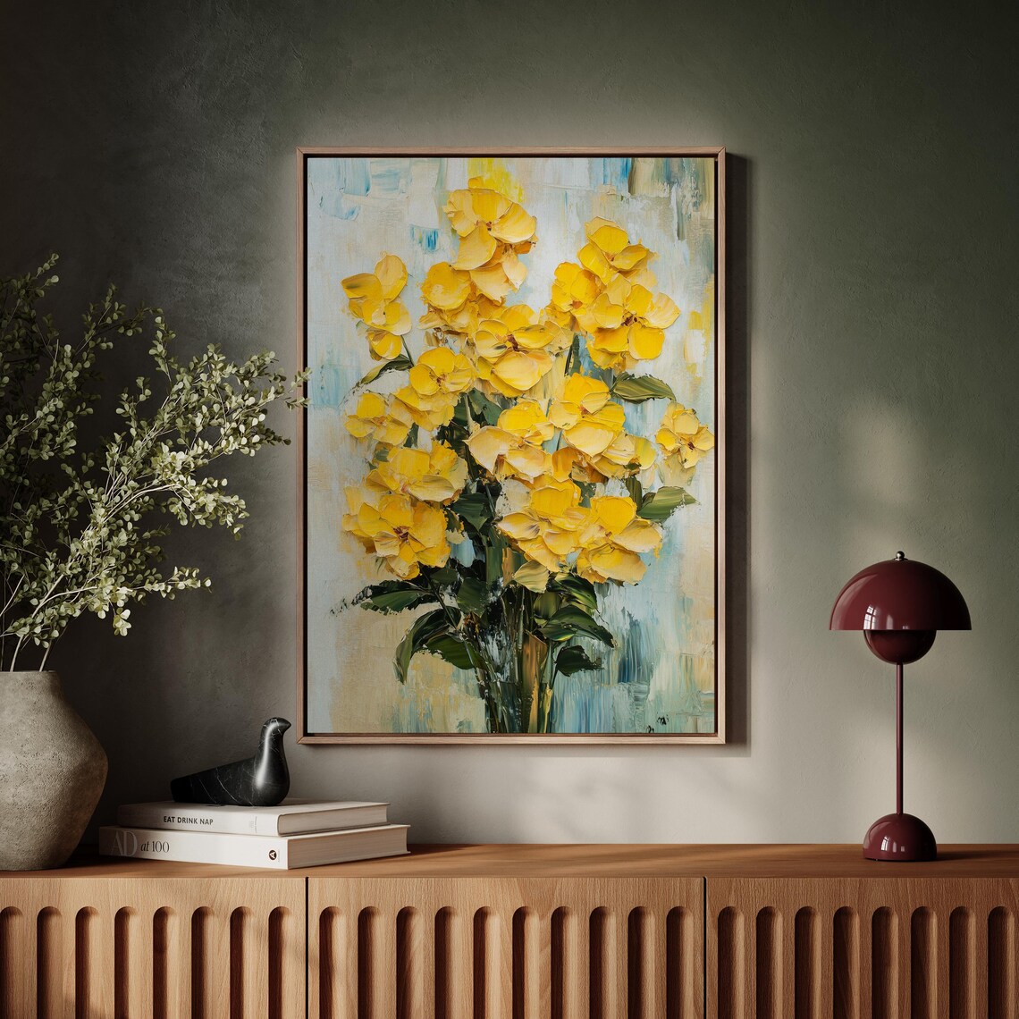 Radiant Cheerful Yellow Blossom Bouquet Modern Floral Art Poster - Image 4