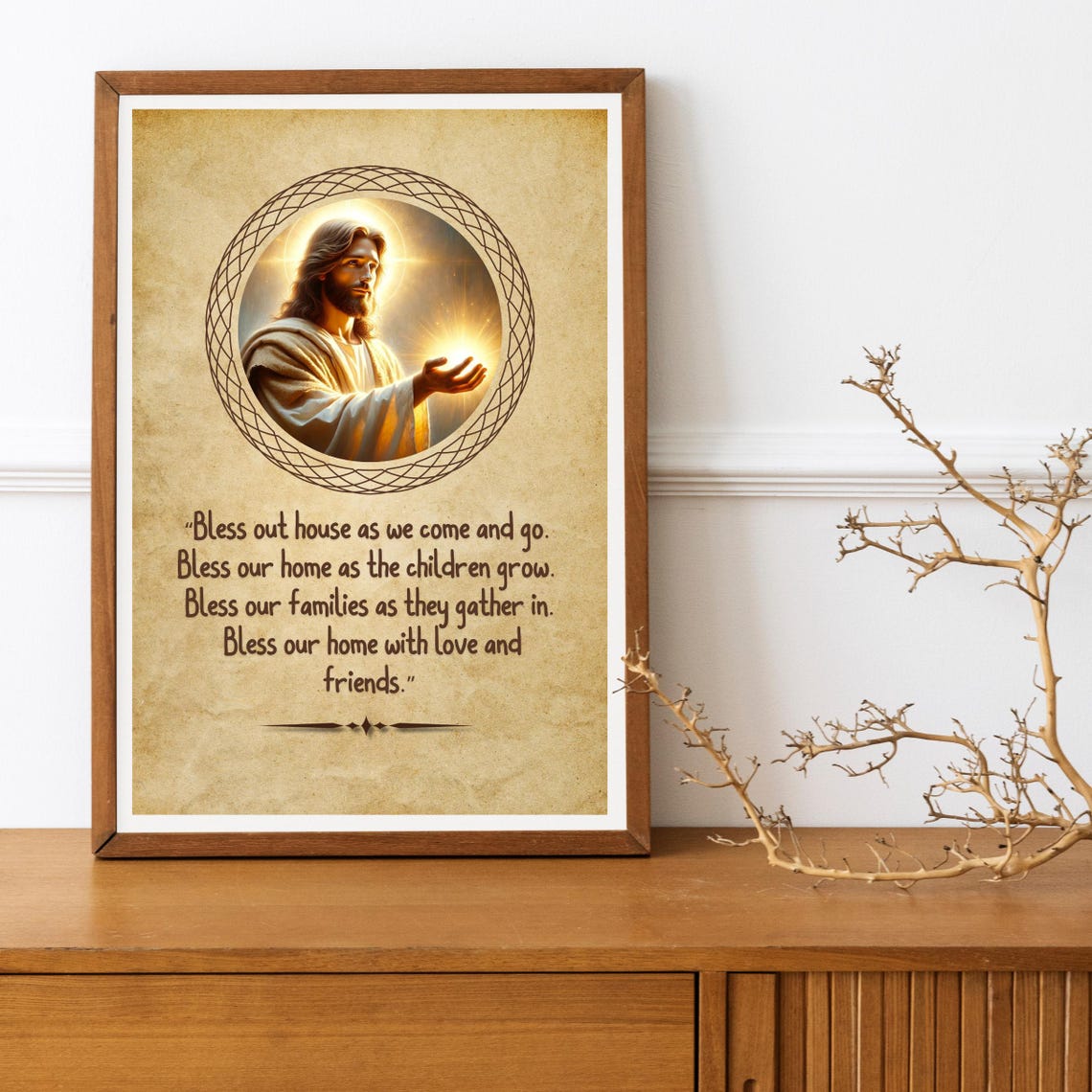 Jesus House Blessing Christian Home Prayer Family Quote Wall Art