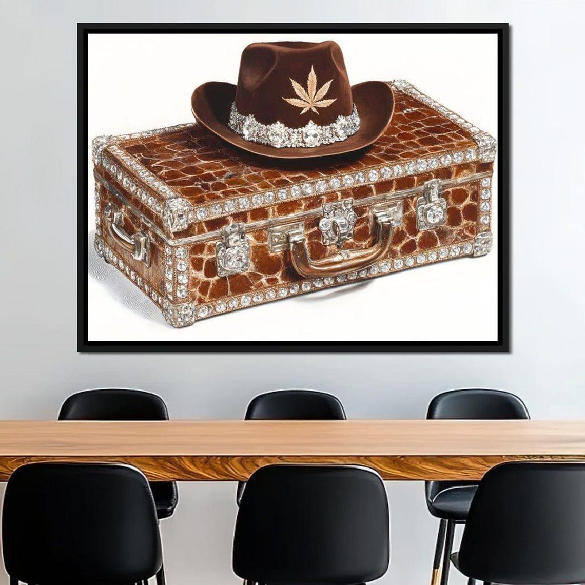 Cowboy Allure Western Luxe Stylish Brown Decor Cowboy Hat Art Rustic Home Accent Wall Decor By Nichecanvas - Image 4