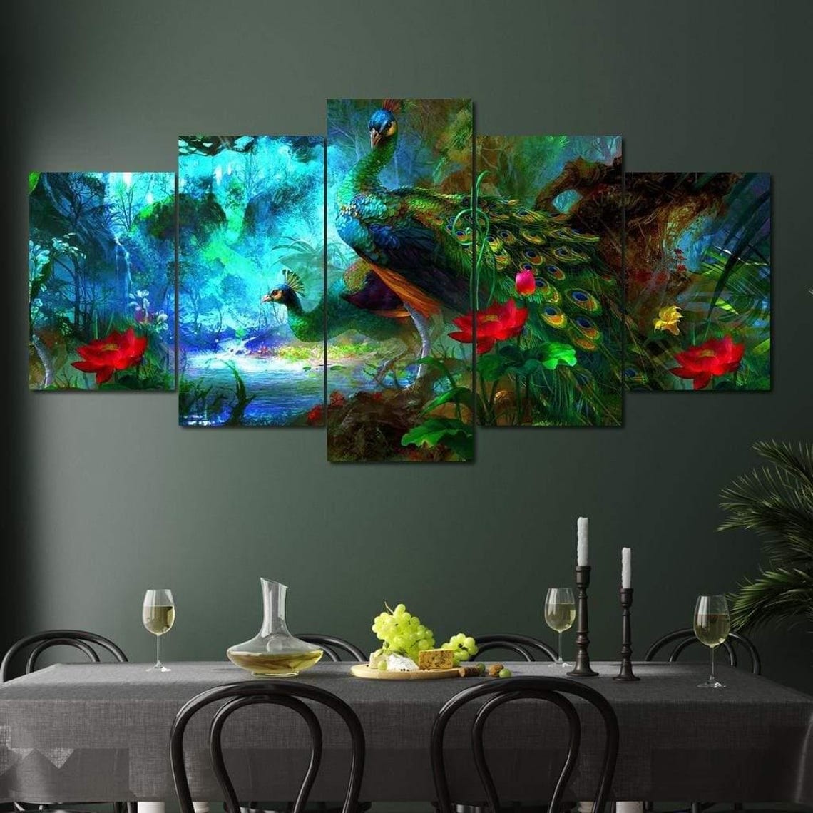 Peacock Painting, Animal Art Print - Image 2