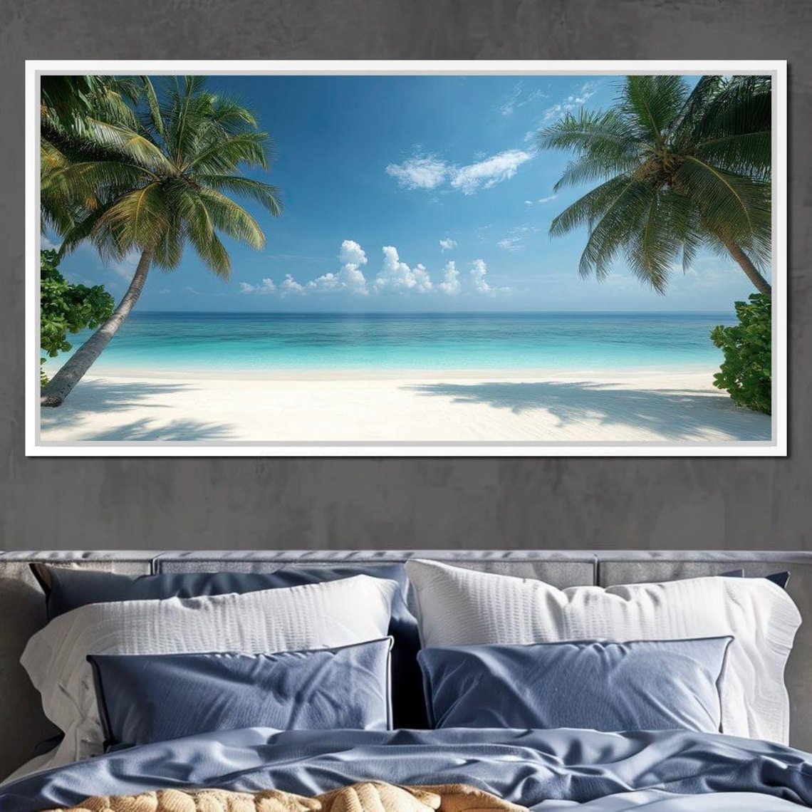 Tropical Shoreline Beach Travel Poster, Ocean View - Image 3