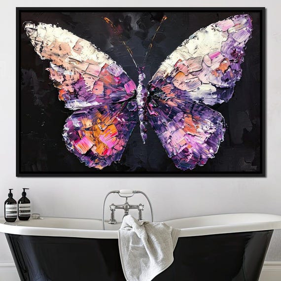 Iridescent Butterfly Colorful Modern Decor Nature Inspired Art Unique Elegant Butterfly Home Decor By Nichecanvas
