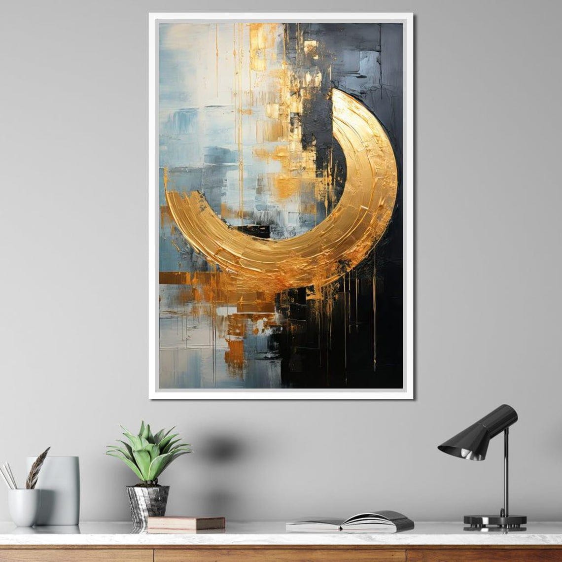 Aurora Marina Dreamscape Tanni Cylon Modern Art Gold Accent Abstract Design Elegant Wall Decor Luxury By Nichecanvas - Image 4