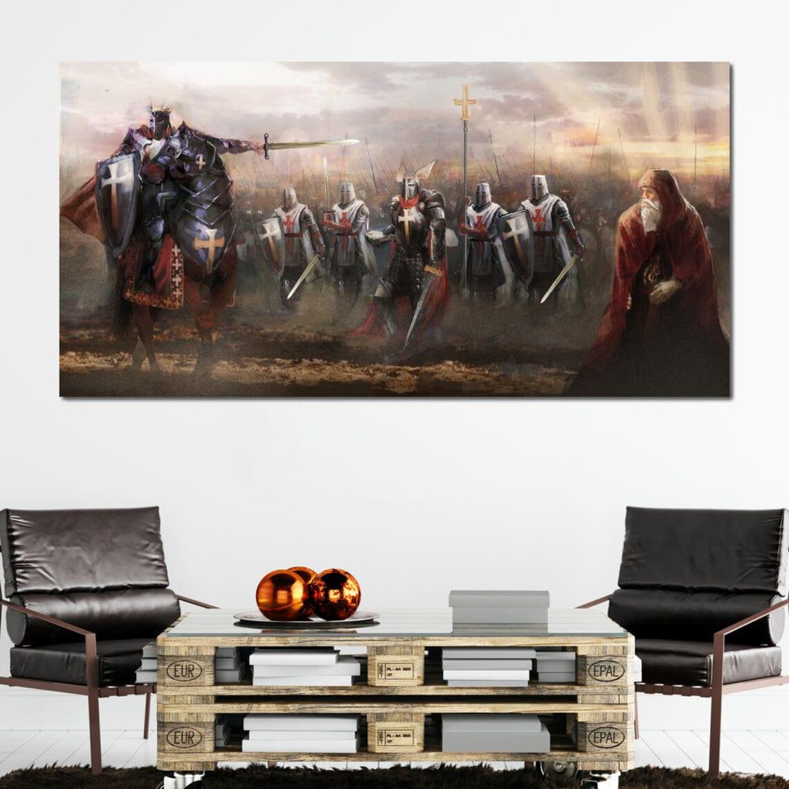 Knights Templar Medieval Battle Scene Art Print - Image 4
