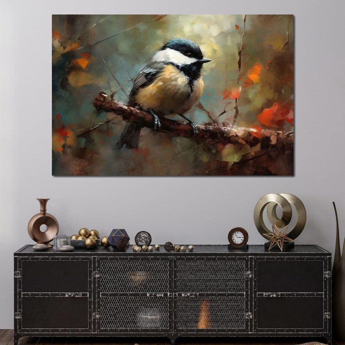 Black-Capped Chickadee Nature Painting Art Print - Image 4
