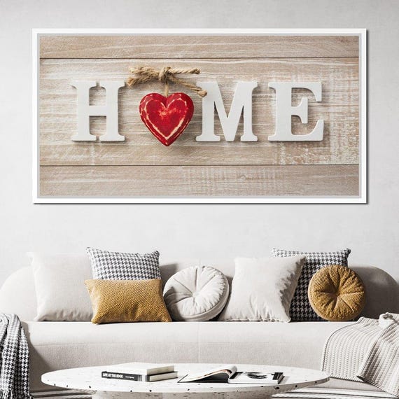 Home Is Where The Heart Is Heart Art Family Art Cozy Home Decor Rustic Design Heart Wall Art Warm Feelings By Nichecanvas