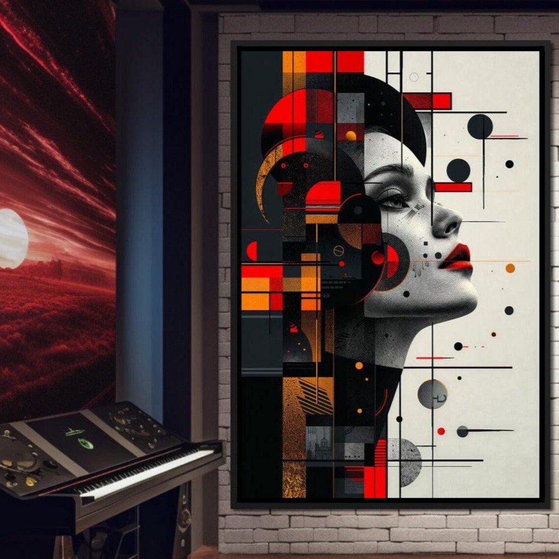 Geometric Illusion Silhouette, Modern Abstract Art