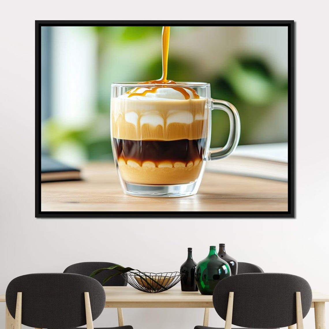 Layered Caramel Latte Macchiato Coffee Glass Mug Kitchen Art Poster - Image 4