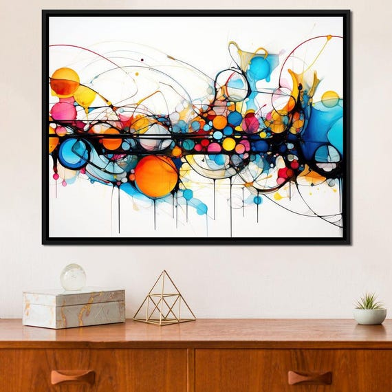 Symmetric Crimson Splendor Print Abstract Wall Art Geometric Design Contemporary Home Decor By Nichecanvas
