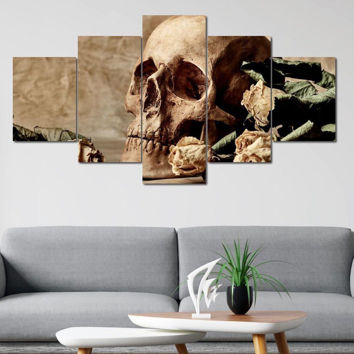 Skull And Dead Roses - Floral Skull Art - Image 3