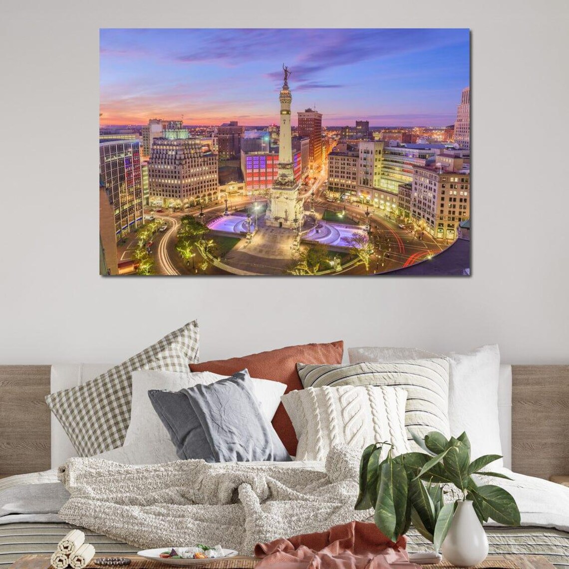 Indianapolis Skyline, City View Art Print - Image 3