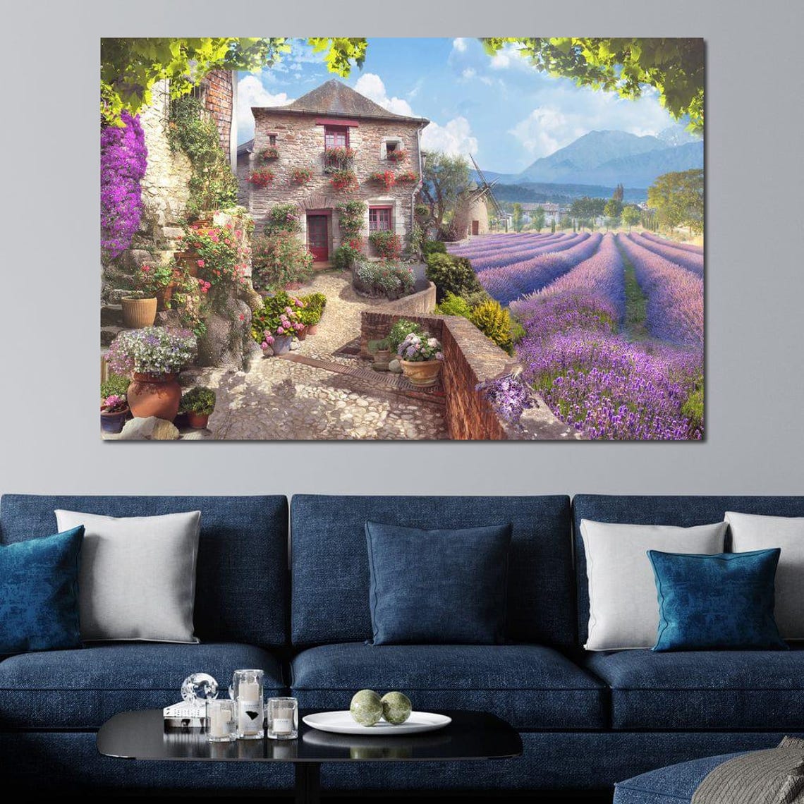 Provence Lavender Fields Stone Cottage Farmhouse Scenic Travel Poster - Image 4