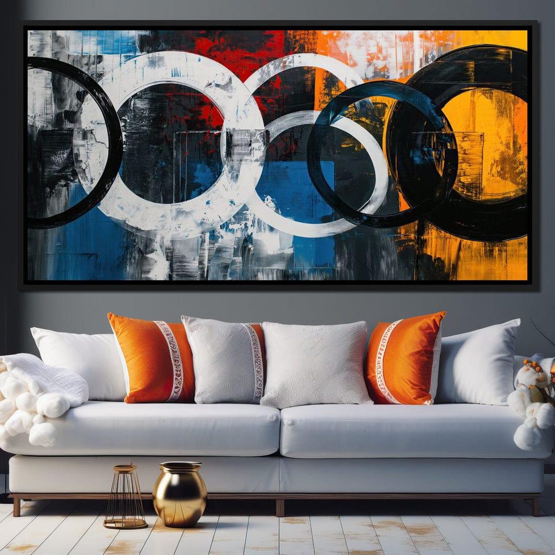 Spectral Spheres Harmony Modern Geometric Art Colorful Abstract Wall Art Living Room Decor Multi Panel By Nichecanvas - Image 3
