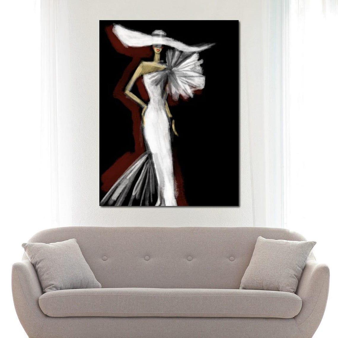 The White Dress - Minimalist Art Print - Image 2