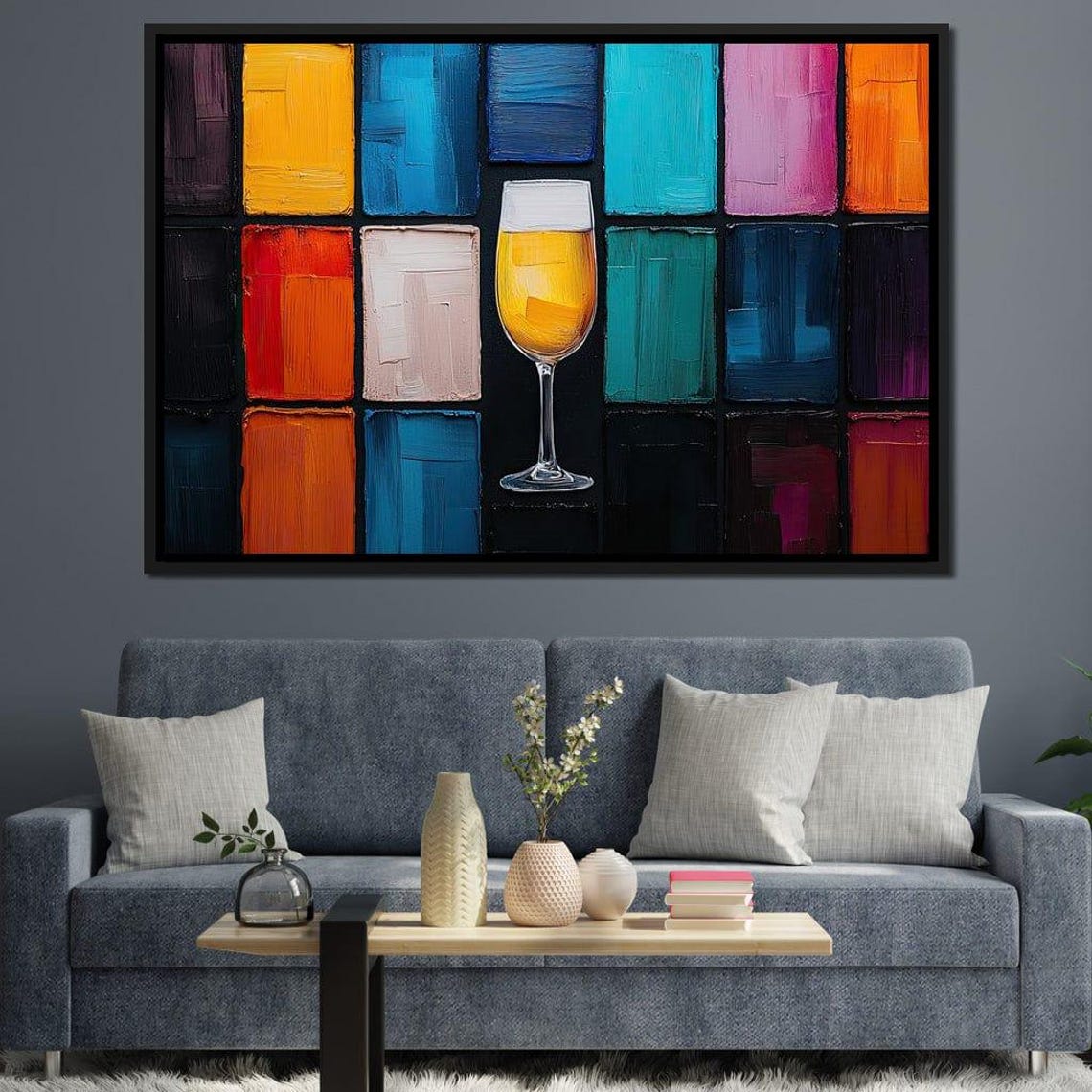 Colorful Abstract Beer Glass Multi Panel Modern Bar Art Poster - Image 2