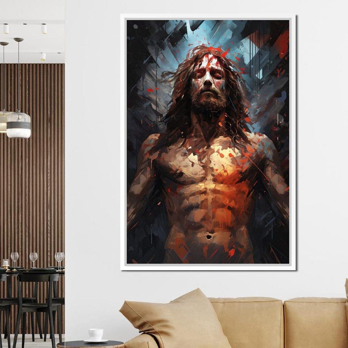 Shadows Of The Abyss Jesus Christ Red Splatter Sacred Poster - Image 4