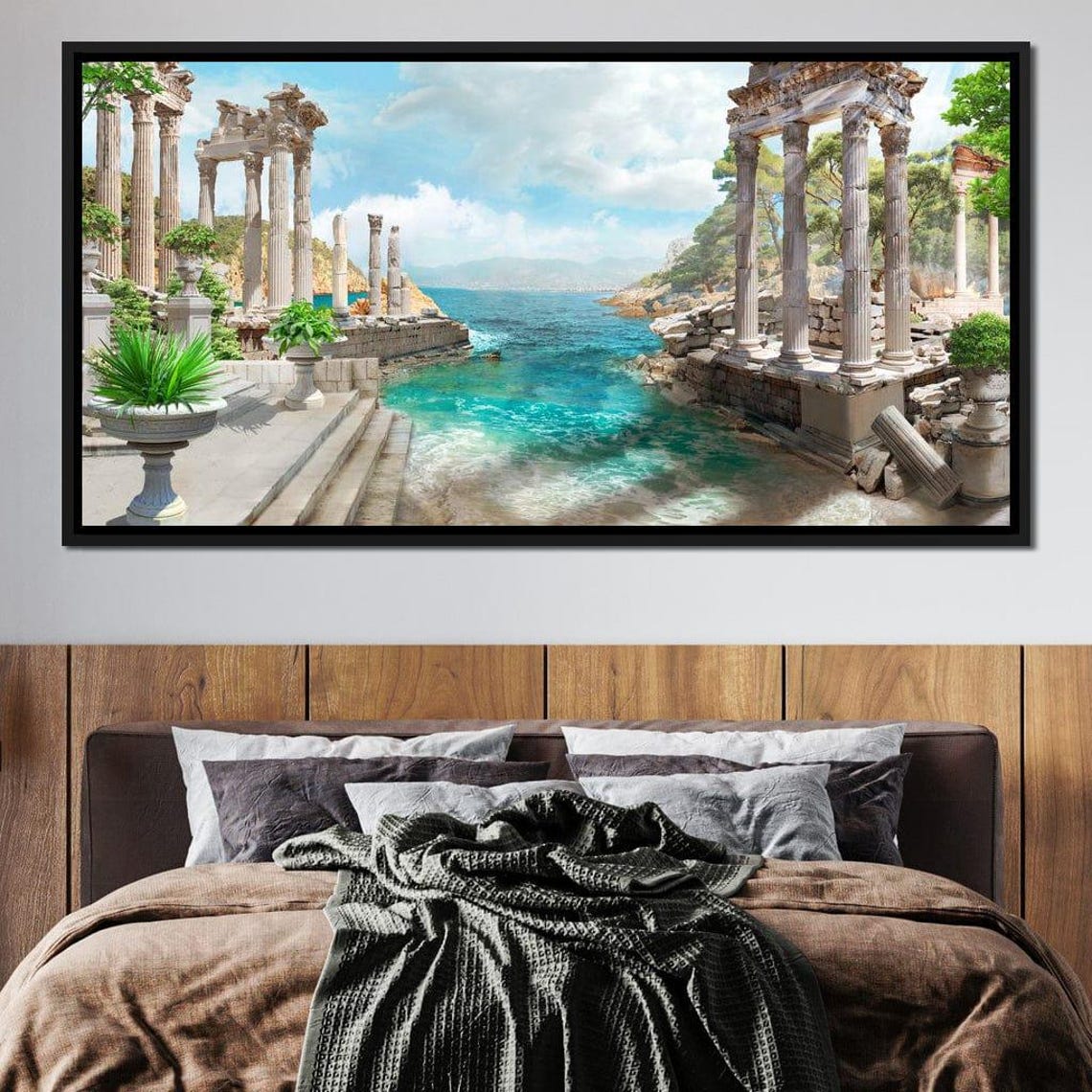 Ancient Greek Ruins Turquoise Coast Column Seaside Travel Poster - Image 3