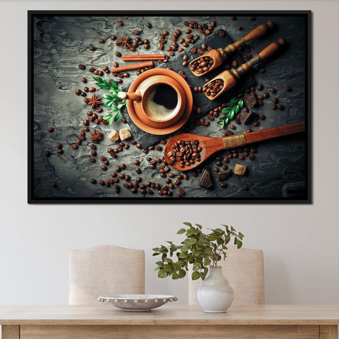 Coffee Aficionado Coffee Wall Art Kitchen Decor Rustic Home Decor Dining Room Art Coffee Beans Photography By Nichecanvas