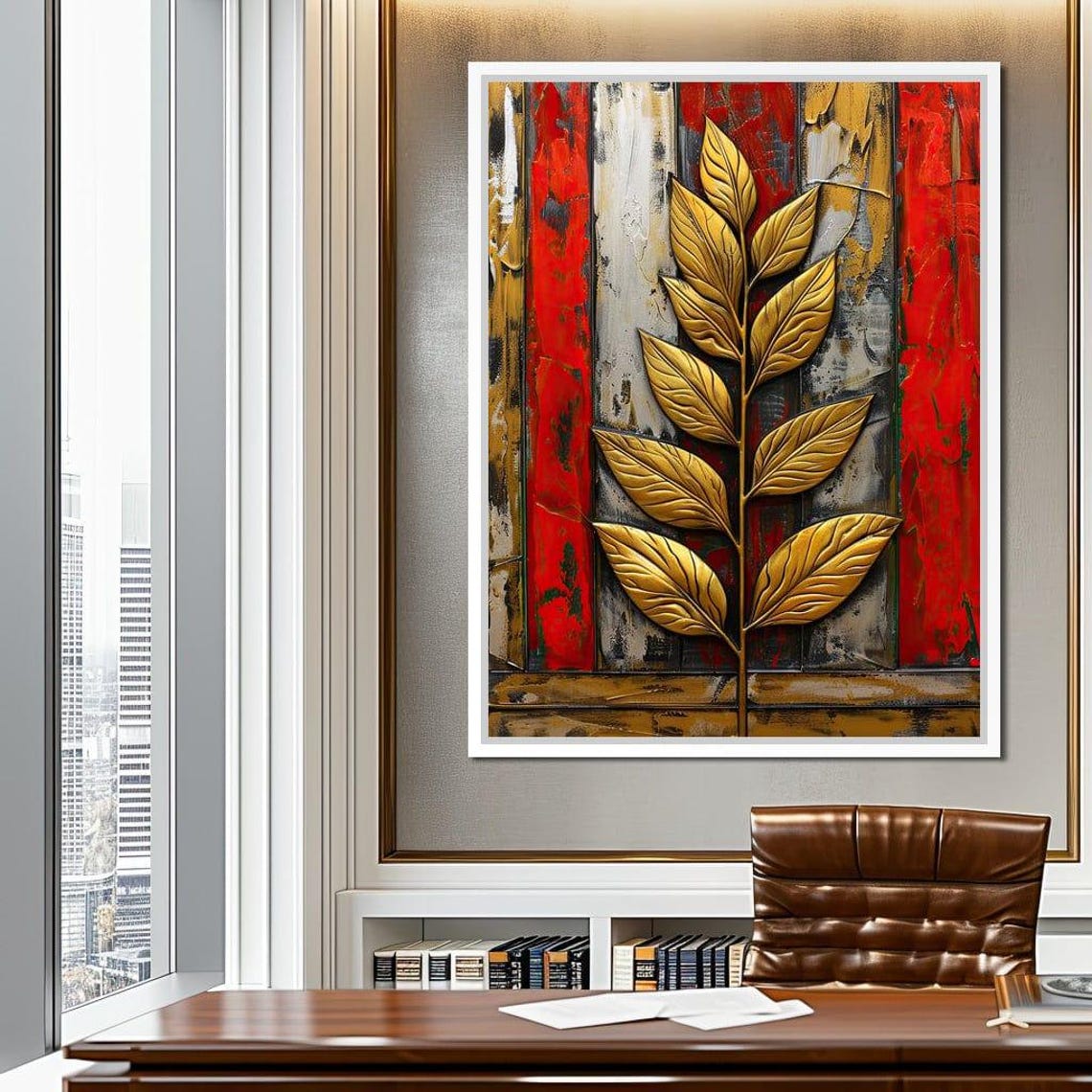 Golden Foliage On Industrial Hues - Image 4