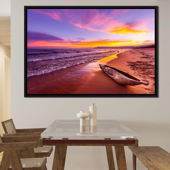 Lake Malawi Sunset Tropical Beach Wall Art Vibrant Colors Serene Landscape Coastal Home Decor Nautical Sunset By Nichecanvas