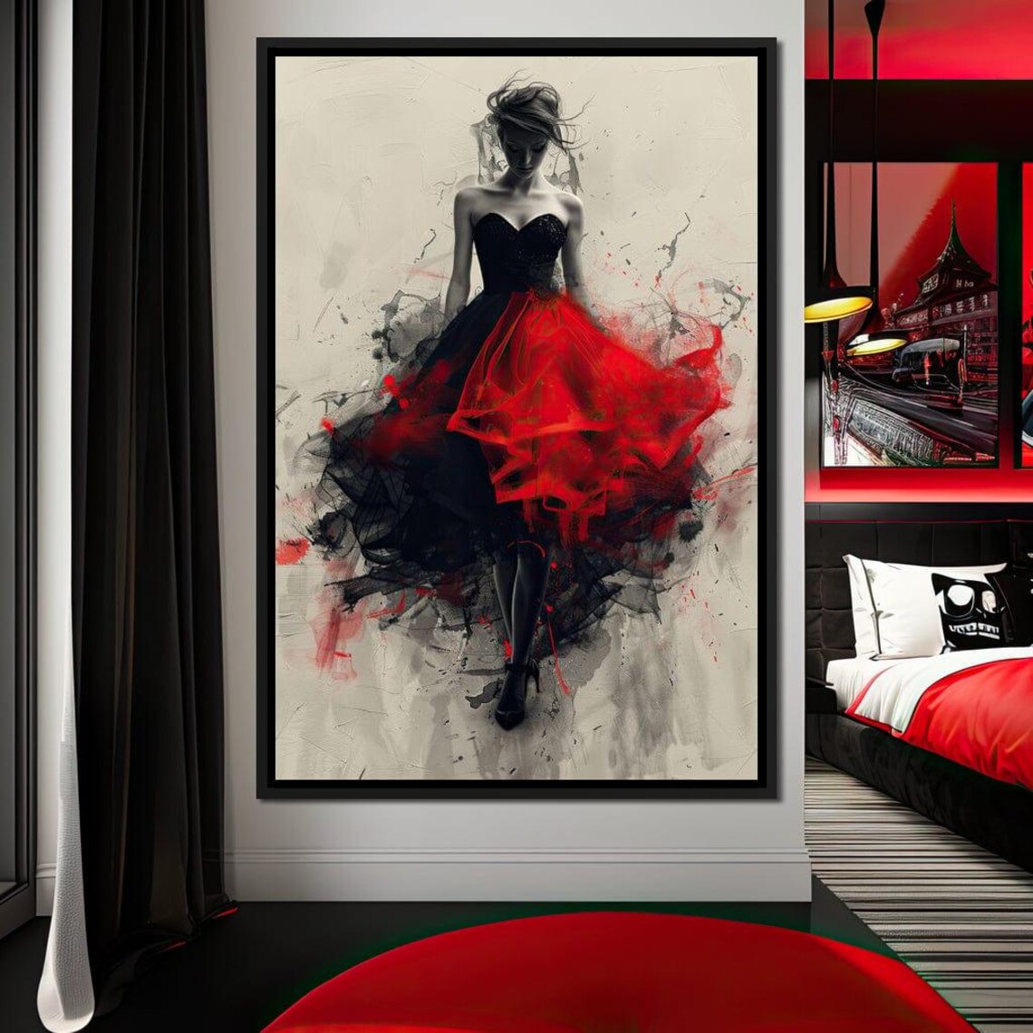 Flame of the Midnight Dance, Fashion Art Print