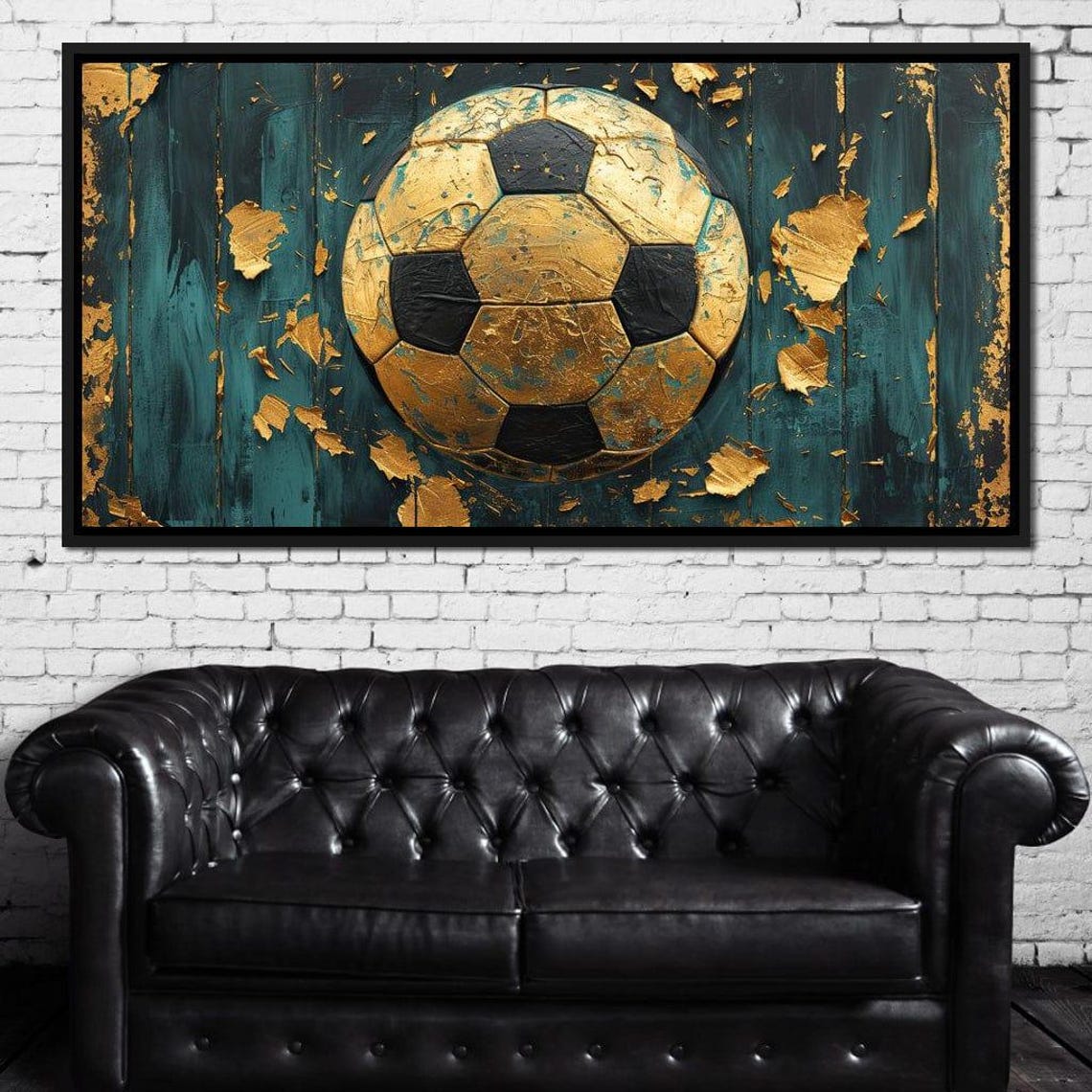 Golden Goal Legacy Soccer Wall Art Football Decor Modern Sports Art Energetic Soccer Fan Gift Unique Home Decor By Nichecanvas - Image 3