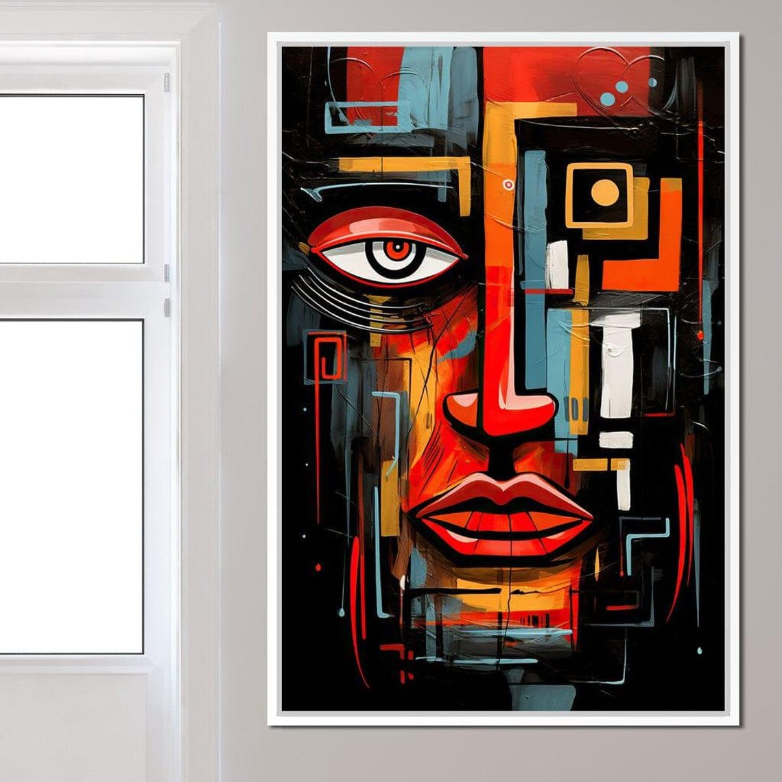 Twilight In Cubist Metropolis Art Urban Abstract Wall Decor Geometric Psychedelic Cityscape By Nichecanvas - Image 4